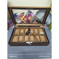 TOMAZ WATCH BOX WOOD 12 SLOT