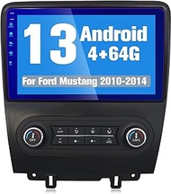 Ponskoy Car Stereo for Ford Mustang 2010-2014, 10.1" Screen Upgrade Android 13 Head Unit with Wireless Carplay Android Auto 4G RAM 64G ROM GPS 4G WiFi Bluetooth SWC DSP FM AM Radio for Manual AC
