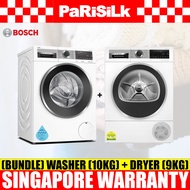 (Bundle) Bosch WGG254A0SG Series 6 Front Load Washing Machine (10kg) + WQG24570SG Series 6 Heat Pump Dryer (9kg)