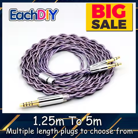 Type2 1.8mm 140 cores litz 7N OCC Headphone Cable For Hifiman Sundara Ananda HE1000se V2 HE6se DEVA 