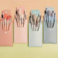 Macaron Mini Makeup Brush Set, 8pcs Portable Kit For Eye & Blush, Beginner Cosmetic Tools, Rouge, Li
