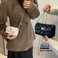 SKM Ladies Chain Bag Embroidery Thread Small Square Lock Shoulder Sling Bag Beg Wanita Murah BG902
