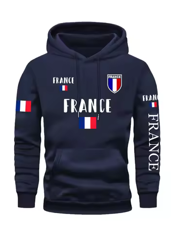 Men'S Hoodie Casual, Comfortable Stylish Polyester Knit Fabric Essentials Casual Wear Hoodie Nationa