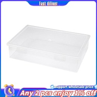 In stoick-Plastic File Organizer Transparent Square Storage Box A4 Storage Box File Storage Box