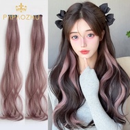 PAPAOZHU Synthetic Long Wave Highlights Hair Extension with Clip Heat Resistant Curly Hair Piece Wig