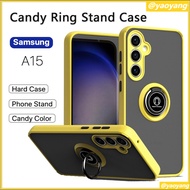 Samsung A15 Case A15 5G A05 A05s A15 A25 A14 Casing Hard Acrylic Ring Stand Casing Shock Proof Suppo