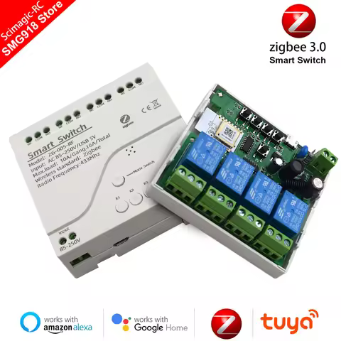 Zigbee Tuya Smart Relay Board Module 12v 24v 2ch 1ch 4ch Dry Contact 1 2 4 Channel RF433 Receiver Wo