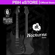 Electric Guitar BLW Nocturne Series Gitar Elektrik Package HSH Stratocaster Full Matte Black