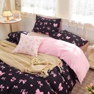 HONEYMOON 2/3pcs Bow Print Duvet Cover Bedding Set, Button Closure, Four Corner Ties, Includes 1 Duv