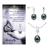 Borneo Pearls Pearl Pendant & Earrings set ( A Butterfly Freedom )