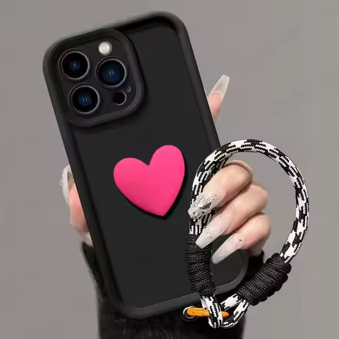 For Realme 9 Pro Plus Realme 9 5G Realme 8 9i Phone Case Full Package 3D Love Heart Hand Strap Prote