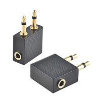 2 Pcs Gold Plated 3 5mm 2 Male To 1 Female Headphone Jack Socket o Adapter