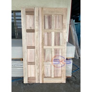 SKS full solid door 48” wood timber design pintu kayu