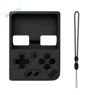 For MIYOO Mini Plus Game Console Protective Silicone Case Soft Cover Anti-Slip Sleeve with Lanyard Easy Install Easy to Use Black