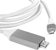 USB-C/PD 4k HDMI Cable Compatible with LG 38WK95C-W with Full 2160p@30Hz, 6Ft/2M Cable [Gray, Thunde