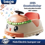 Beige Remote Control kids electric scooter Bumper Car Kids Kereta Mainan Elektrik Budak 360°Rotation