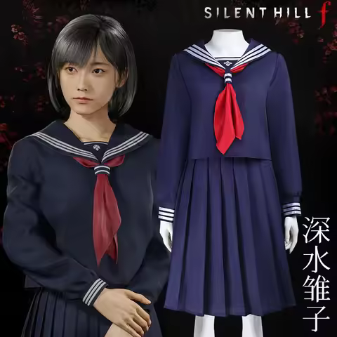 Game Hinako Shimizu Cosplay Costume Silent Women's School Uniform Hill Hallowen Party RolePlay Tops 