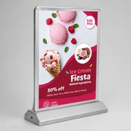 ป้ายไฟ ป้ายไฟเมนู ป้ายไฟLED ป้ายไฟตั้งโต๊ะ ขนาดA4 2ด้าน  LED Rechargeable poster frame A4