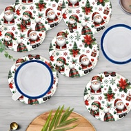 2pcs/4pcs/6pcs Home Decor, Christmas Gnome Pattern Printed Silicone Placemats, Christmas, Christmas 