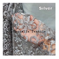 BAHAN KAIN BROKAT PER KELIPATAN 1/2 (SETENGAH) METER KAIN BROKAT TILE MOTIF AZALEA SILVER