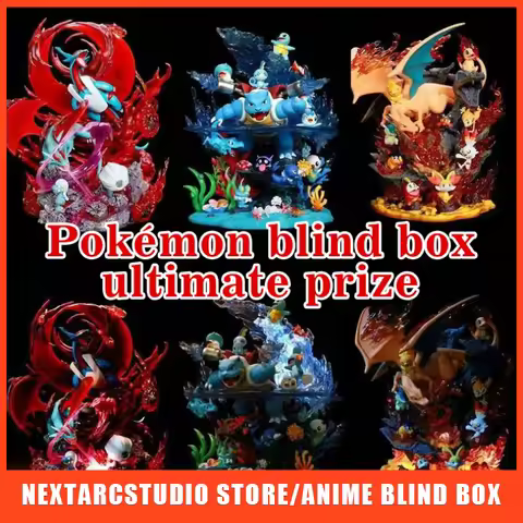 Pokemon Anime Blind Box Figures Surprise Toys Pikachu Eevee Charmander Squirtle Gift for Kids Fans C