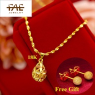 Original Gold 18k Pawnable Saudi Necklace for Women Sand Gold Drop Pendant Hollow Flower Hydrangea Necklace Nasasangla Legit Online Sale Wedding and Party Gifts for Women Buy One Get One Free Gift Earrings