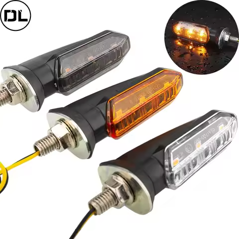 2pcs Motorcycle LED Turn Signal Lights 8mm Mini Amber Flashing Light Blinker Turn Signal Lamp 12V Mo