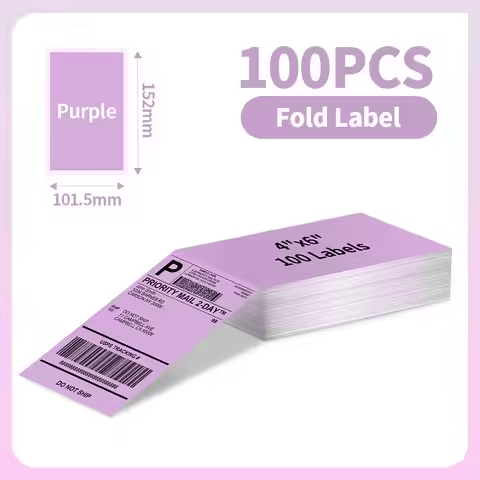 100 Sheet Phomemo A6 Size Shipping Labels 100x150mm Thermal Label Stickers Roll for PM-241BT/D520/24