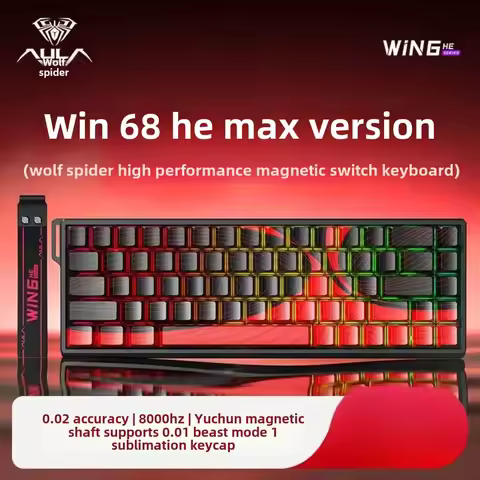 AULA WIN60 WIN68 magnetic axis mechanical keyboard gaming 8000HZ RGB fast response 0.02mm accuracy c