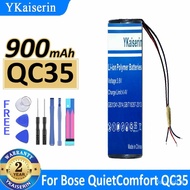 900mAh YKaiserin Replacement Baery for Bose Quiomfort QC35 &amp; QC35 II umulator 3-wire Bateria
