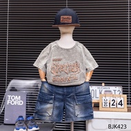 Boy's set of bjk stone washed cotton jeans big size 24_60kg