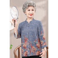 Middle-aged Elderly Clothes Shirt Female Mother Suit Old Lady Three-quarter Sleeve Top Elderly Clothes Grandma Clothes