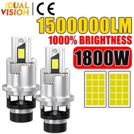 1800W D2S D4S LED Headlight Bulb Canbus D2R D4R Auto Bulbs Turbo Car Lamp Xenon HID 6000K White EMC 