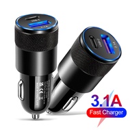 USB 3.0 QC PD Car Fast Charger 70W Car Phone Charging USB Type C in Car USB-C Adapter