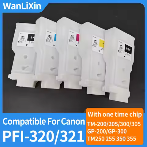 With chip 300ML PFI-320 PFI321 Refill Ink Cartridge Compatible for Canon TM200 TM205 TM300 TM305 GP-