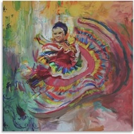 Mexican Dancer Women Spin Music Wall Art Dance Figure Art Poster Abstract Poster 2 Canvas Poster Wal