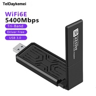 Ax5400 Wifi 6E Tri-Bands USB 3.0 Adapter 2.4G 5G 6G Bộ thu sóng Wi-Fi dongle Cho Máy Tính Để Bàn cửa