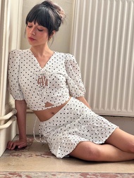 Mira Bangkok Chacha skirt กระโปรงสั้นลายจุด