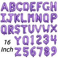 【Buy 5S$ Free One Gift Balloon Tape 1 Roll /100 Dots】16 Inch A-Z 0-9 Purple Letter Christmas/Father/