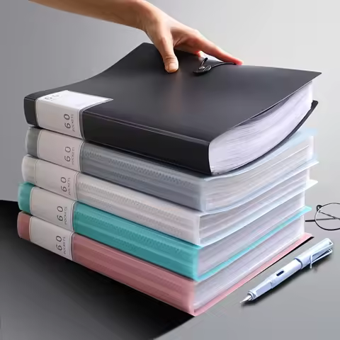 60-Pocket A4 File Folder, Suitable for A4 Size Documents and Papers, PP Material, High Transparency