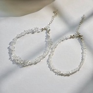 整條赫基默鑽石手鍊/腳鍊 SV925/14KGF 閃靈鑽 Herkimer 原礦