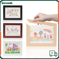 SERENDI Wooden Kids Art Frame, Rotatable Memorial Photo Frame, Creative Family Portraits Wall Decora