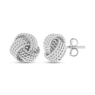 925 Sterling Silver Love-Knot Earring Stud Jewelry Italian Design Lightweight Twisted Love Knot Stud