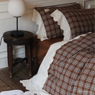 100% Cotton Yarn-Dyed Double-Layer Yarn Four-Piece Set Wrinkled Yarn Vintage Washed Yarn Princess St