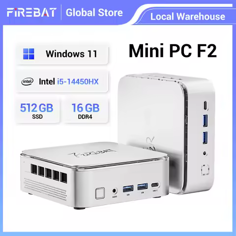 Intel I5 Desktop Computer Firebat F2 Mini Pc Intel I5 14450Hx Ddr4 16Gb Ram M.2 Pcie 512Gb Ssd Wifi 