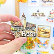 Swiss Berni Astronomical Clock Tower Refrigerator Stickers Three-Dimensional Magnetic Stickers Trave