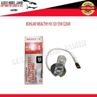 H3 12VOLT 55WATT WEALTHY CLEAR LIGHT BULB