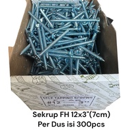 F+AB 12 x 3" (7cm long) lion brand tapping screw WHITE SCREW/ 12x3