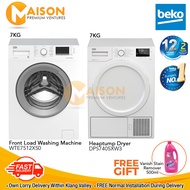 [Combo] Beko Inverter Front Load Washer 7KG WTE7512XS0 + Beko Inverter Heatpump Dryer 7kg DPS7405XW3