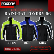 UPGRADED VERSION FOXDRY 06 V2 PREMIUM RAINCOAT SET (Baju Hujan FOXDRY Set Baju & Seluar Original )